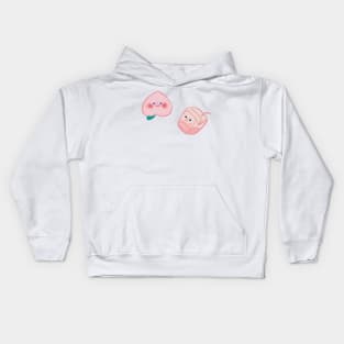 cute kawaii pastel pink peach and strawberry milk Kids Hoodie